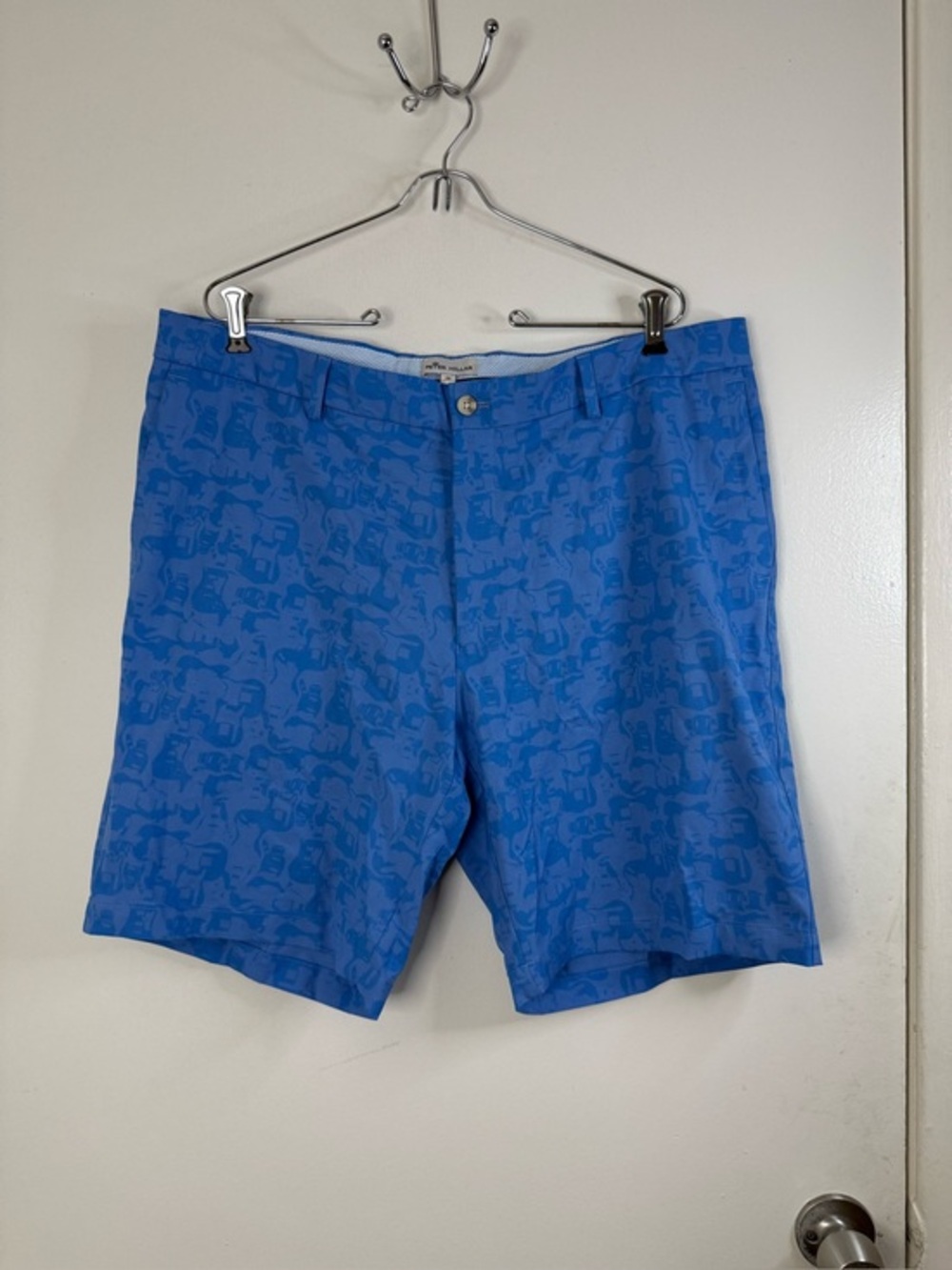 Peter Millar Blue on blue print golf shorts 38